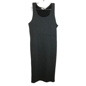 Jack women’s midi tank dress cut out back gray and black size L cotton blend